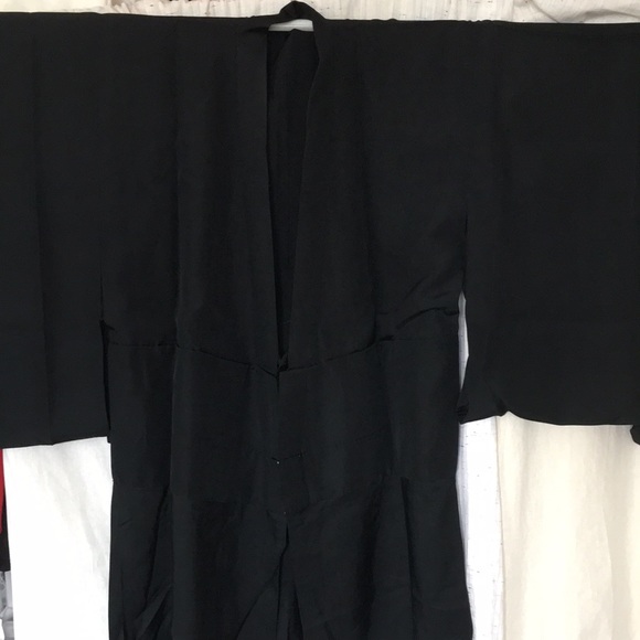 Japanese 🇯🇵 monk costume black kimono poly VTG - Picture 2 of 10